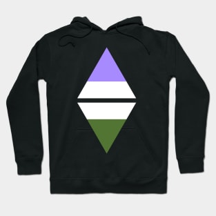 #nerfingwithpride Auxiliary Logo - Genderqueer Pride Flag Hoodie